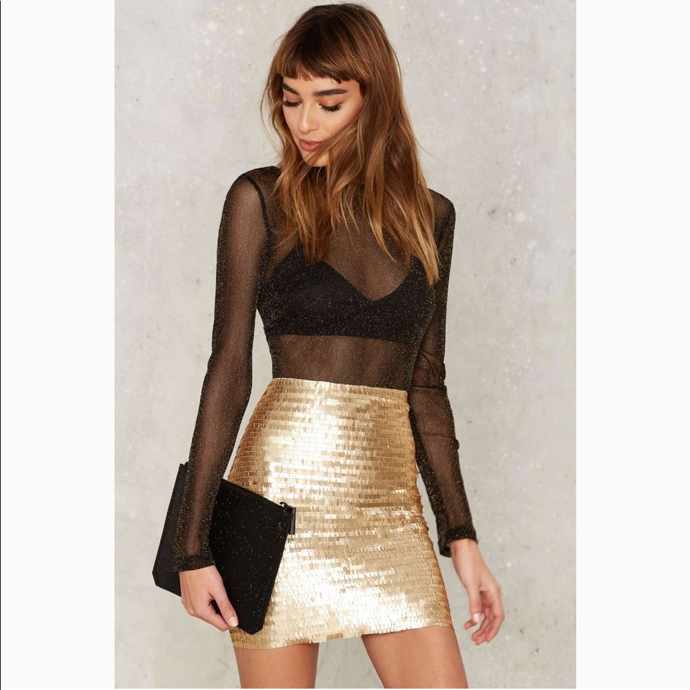 Nasty Gal Roxxanne Sequin Skirt